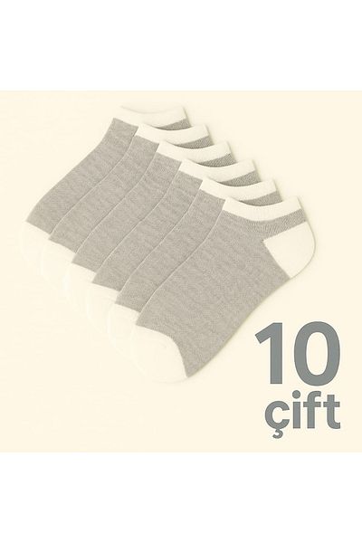 Butik Flanör Light Gray 10-Piece Booties Socks