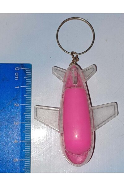 Leva House KÜÇÜK PLASTİK UÇAK ANAHTARLIK PEMBE PİLSİZ