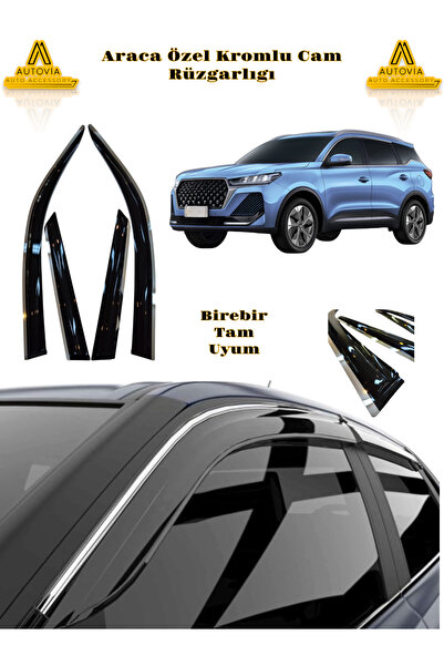 Autovia Chery Tiggo 7 Kromlu Cam Rüzgarlığı 4lü