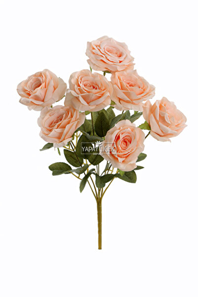 Yapay Çiçek Deposu Изкуствен букет от 7 стръка рози Пукет, 40 см, цвят сьомга