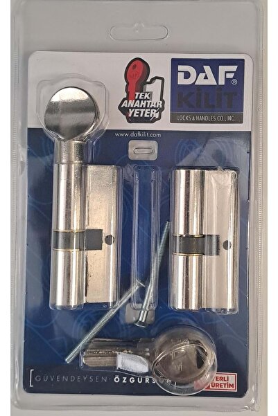 DAF 68 mm BİLYALI ÇELİK KAPI SİLİNDİR SETİ (SATEN) - İKİZ BAREL