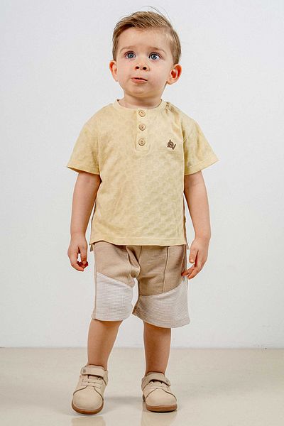 bombe Baby Kids Cotton Shorts 2-Piece Set Trend Fashion Bottom Top Set