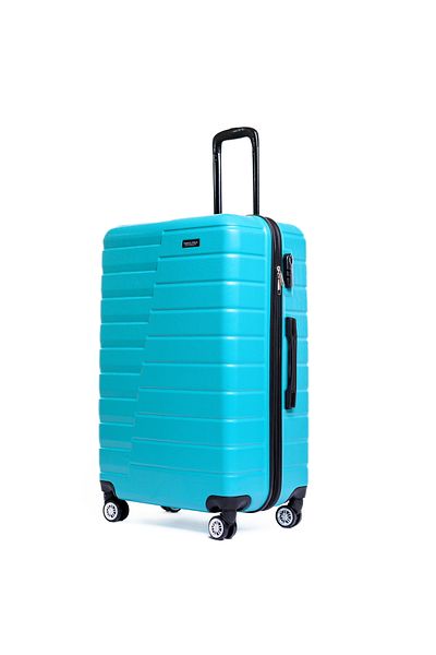 Travel POLO Large trolley, TRAVEL POLO, 78x48x32cm, A1021, checked luggage. ABS suitcase, Turquoise
