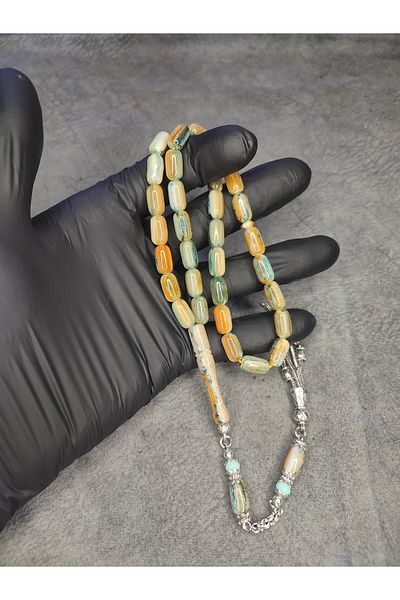 Mos Tespih High End Moire Collectible Squeeze Amber Rosary