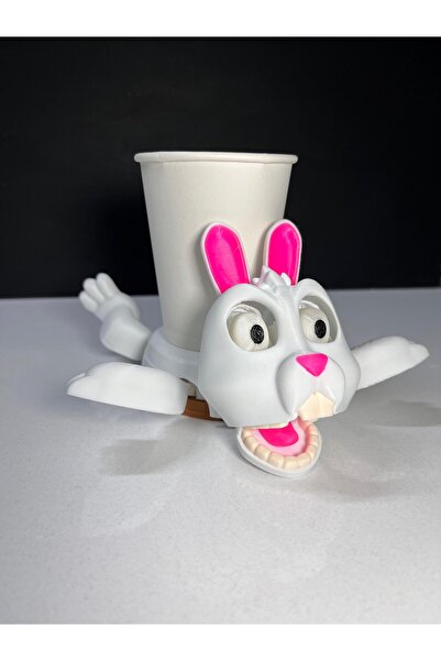 3DRoboMODA قاعدة أكواب على شكل أرنب – حامل أكواب بتصميم ثلاثي الأبعاد لطيف