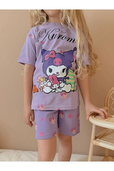 YİGİT BUTİK Yigit Butik Kuromi Printed Shorts Girl's Suit
