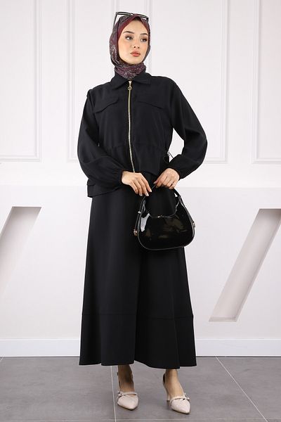 İmajButik Μαύρο Σακάκι Φούστα Κοστούμι