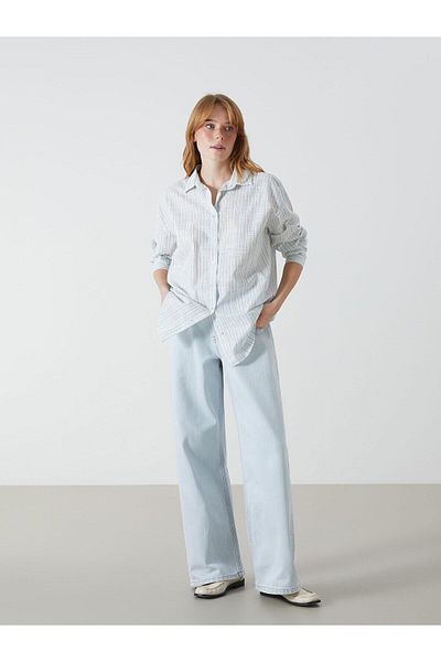 LC Waikiki Xside Striped Oversize Women's Shirt (S5)