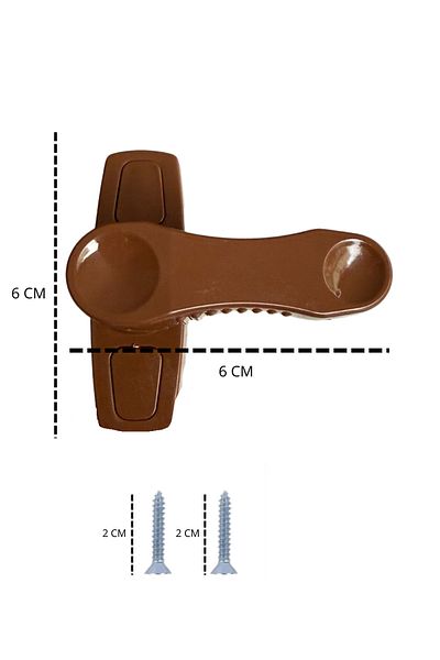 WAPPA 1 Piece Brown Pvc Pimapen Window Glass Balcony Door Safe Safety Lock