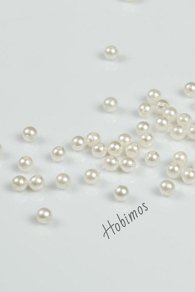 Hobimos 250 τμχ Κρεμ μαργαριταρένιες χάντρες 6 mm - Πλαστικές κρεμ μαργαριταρένιες χάντρες 6 mm