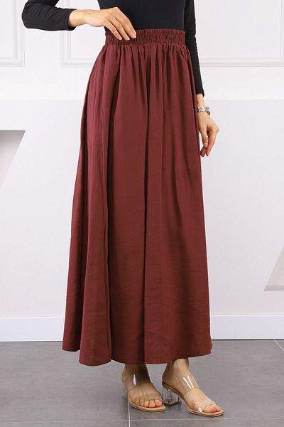 İmajButik Fusta modal cu talie elastică bordeaux