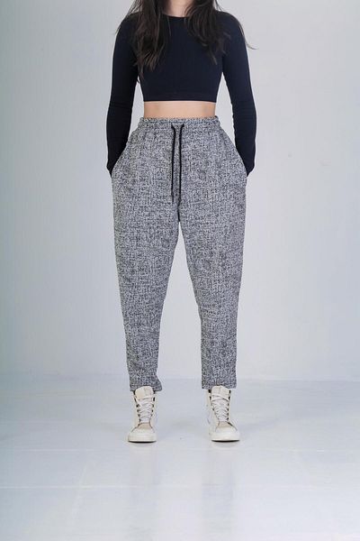 COCOPELLI White Background Black Dot Baguette Trousers