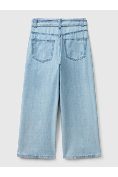Benetton Girl's Denim Trousers 6-14 Years Blue
