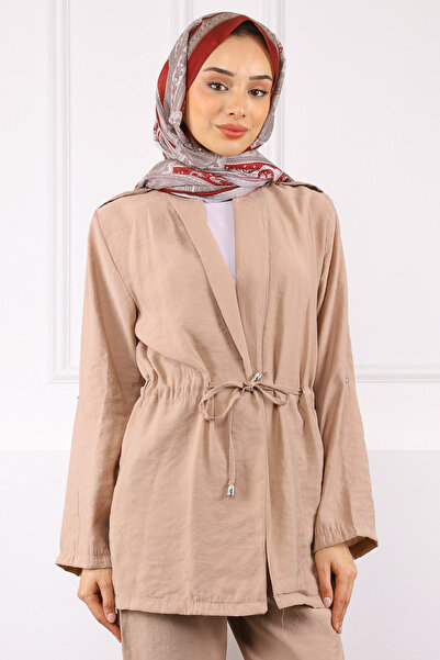 İmajButik Mink Waist Drawstring Jacket Trousers Suit