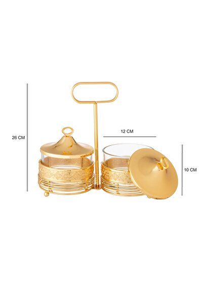 Dania Elegant double gold design stand for dates, sweets and nuts
