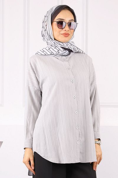 İmajButik Πουκάμισο με γκρι κουμπιά