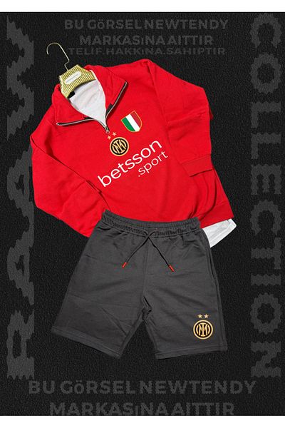 Minikelya Stand-Up Collar Zipper Sweatshirt and Summer Shorts Fan Combination Set of 2