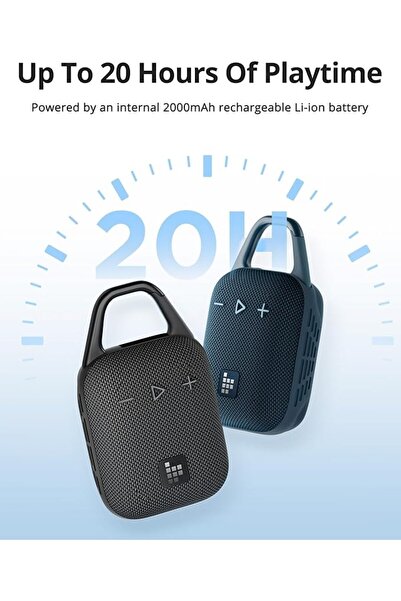 Tronsmart مكبر صوت خارجي محمول من ترونسمارت ميرتون H1، يعمل لمدة 18 ساعة، مقاوم للماء، قابل للتخصيص، بتقنية البلوتوث - أزرق