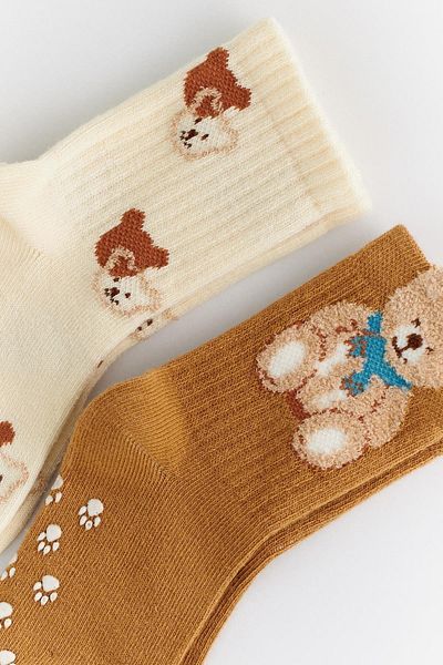 Katia&Bony Katiya&Bony Baby Teddy Printed 2-Pack Socket Socks