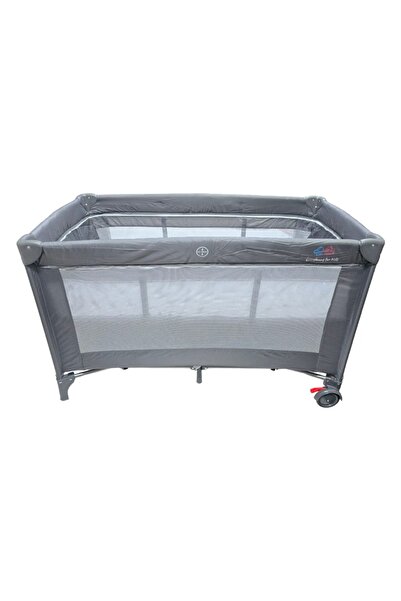 BabyCara Folding Playpen Travel Baby Bed With Two Levels Adjustable Height Crib 60x120CM