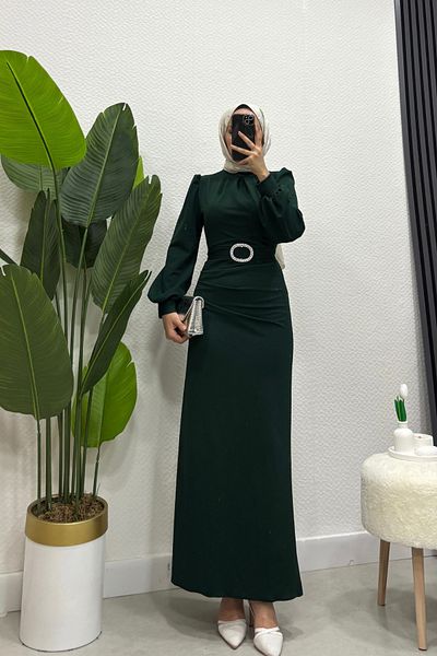 Tarzım Tuba Scuba Selçil Detailed Hijab Dress