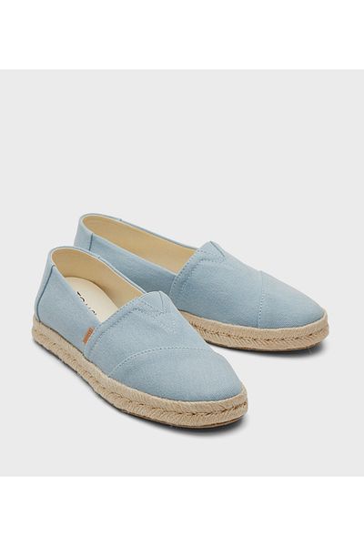 Toms Womens Toms Washed Denim Espadrilles Light Blue 9