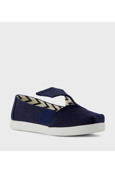 Toms Kids Toms Heritage Canvas Velcro Closure Shoes Navy Blue 1