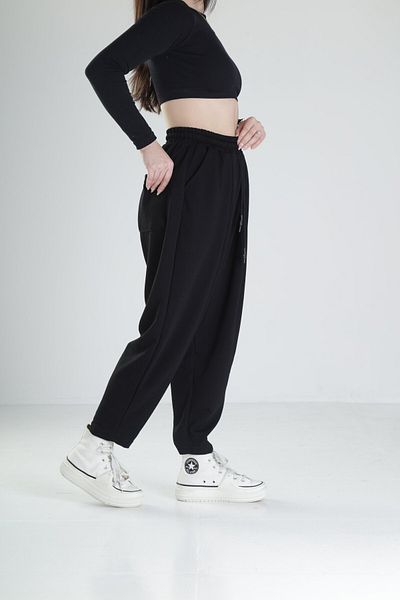 COCOPELLI Pleated Black Jogger Pants