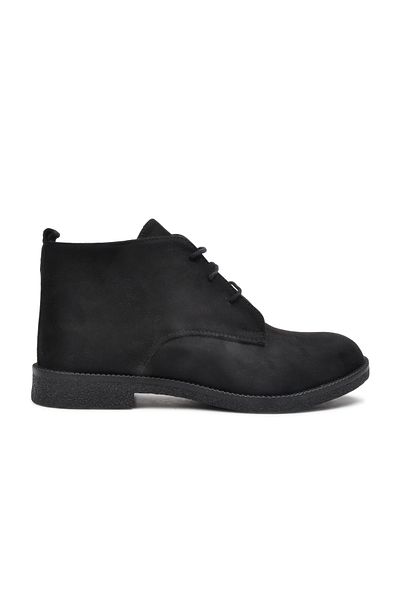 Aspor Black Suede Women's Flat Boots