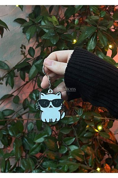 almalions Cute Cats 4 Pieces Cat Keychain Set Cat Charm Accessory
