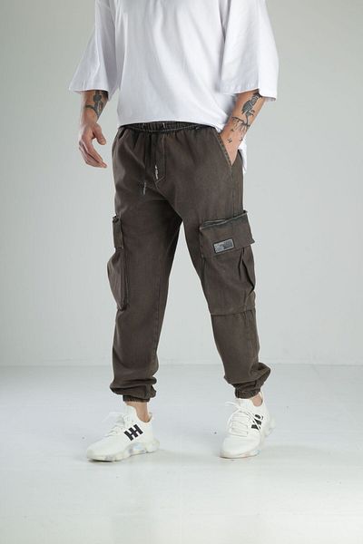 COCOPELLI Παντελόνι Jogger Premium Quality Copper Color Cargo με τσέπες