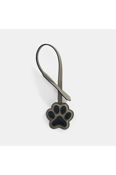Desa Leather Charm with Gray Paw Figure