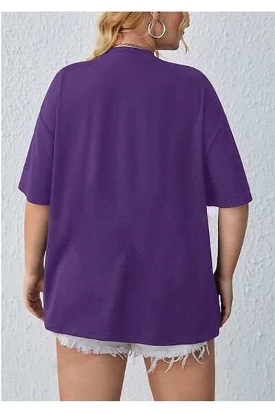 ciwi&life Unisex I'm Not Short Penguin με εμπριμέ χαλαρή εφαρμογή μωβ μπλουζάκι