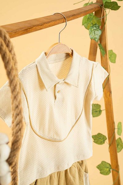 bombe Baby Kids Brown- Cream Cotton 2 Piece Set First Ben Trend Fashion Bottom Top Set