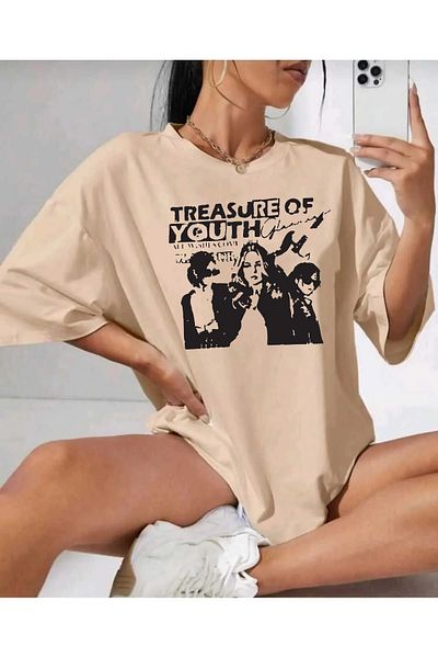 ciwi&life Μπλουζάκι Unisex Treasure με χαλαρή εφαρμογή μπεζ