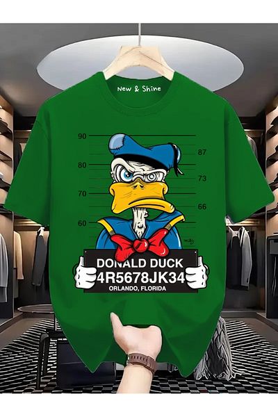 New Shine Donald Duck Printed Large Size Oversize T-Shirt