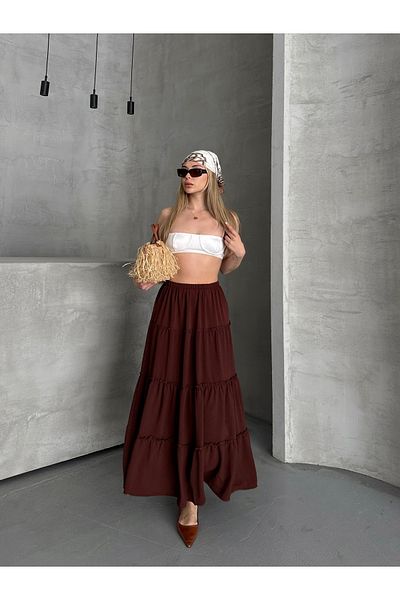 TrendParis Βασική Γυναικεία Μακριά Φούστα Πλισέ Μαύρη