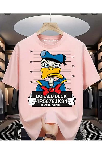 New Shine Donald Duck Printed Large Size Oversize T-Shirt