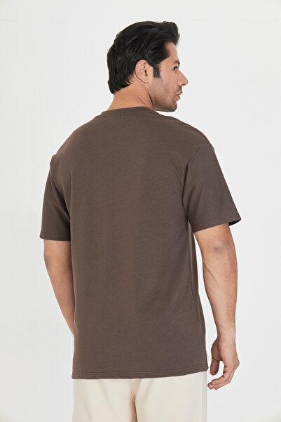 ZİNOX Ανδρικό μπλουζάκι με λαιμόκοψη oversized 2 κλωστών