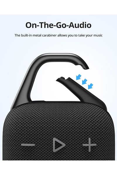 Tronsmart مكبر صوت خارجي محمول من ترونسمارت ميرتون H1، يعمل لمدة 18 ساعة، مقاوم للماء، قابل للتخصيص، بتقنية البلوتوث - أسود