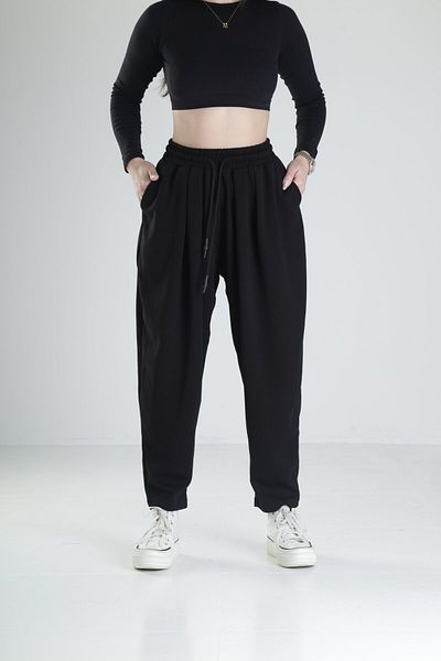 COCOPELLI Pleated Black Jogger Pants