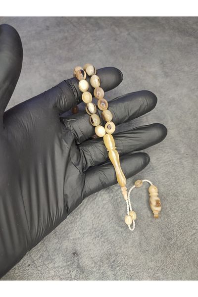 Mos Tespih Natural High-End Ram Horn Rosary with System