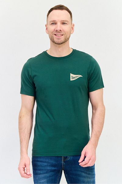Dockers Men Crew Neck Short Sleeve Brand Logo T-shirt, Green