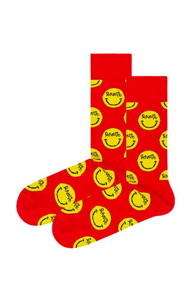 Shuttle Park Special Series Blue Happy Colorful Socks Written Patterned Fun Comfortable Design Style Socket Seamless Socks