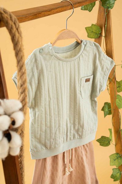 bombe Baby Kids Cotton Short Sleeve Shorts 2-Piece Set Trend Fashion Bottom Top Set