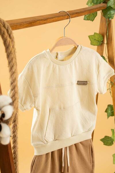 bombe Baby Kids Camel Cotton 2'Li Shorts Suit Trend Fashion Bottom Top Suit