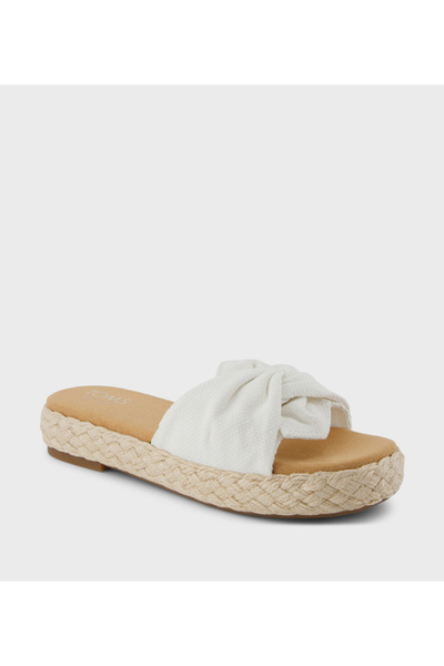 Toms صندل إسبادريل نسائي من تومز آبي نوت ديتيل أبيض مقاس 5.5