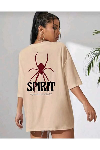 yueswear Μπλουζάκι Unisex Spirit με χαλαρή εφαρμογή μπεζ