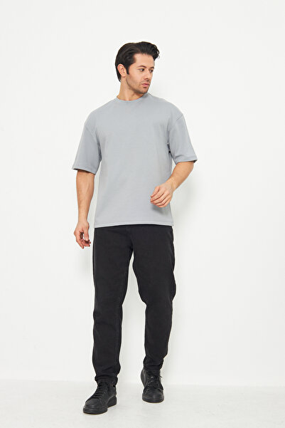 ZİNOX Ανδρικό μπλουζάκι με λαιμόκοψη oversized 2 κλωστών