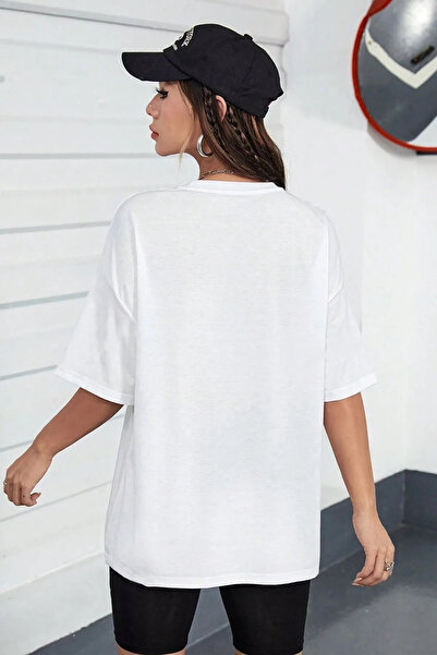 ciwi&life Біла футболка з принтом Том і Міккі з розслабленим кроєм унісекс